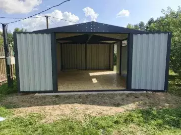 Автомобильный гараж в графитовом цвете в дер. Пекуново, Кирмский м.о, Тверская обл.