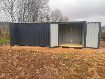 Хозблок для хранения лодок в графитовом цвете в дер. Кумордино, Калининский мун.окр, Тверская обл.